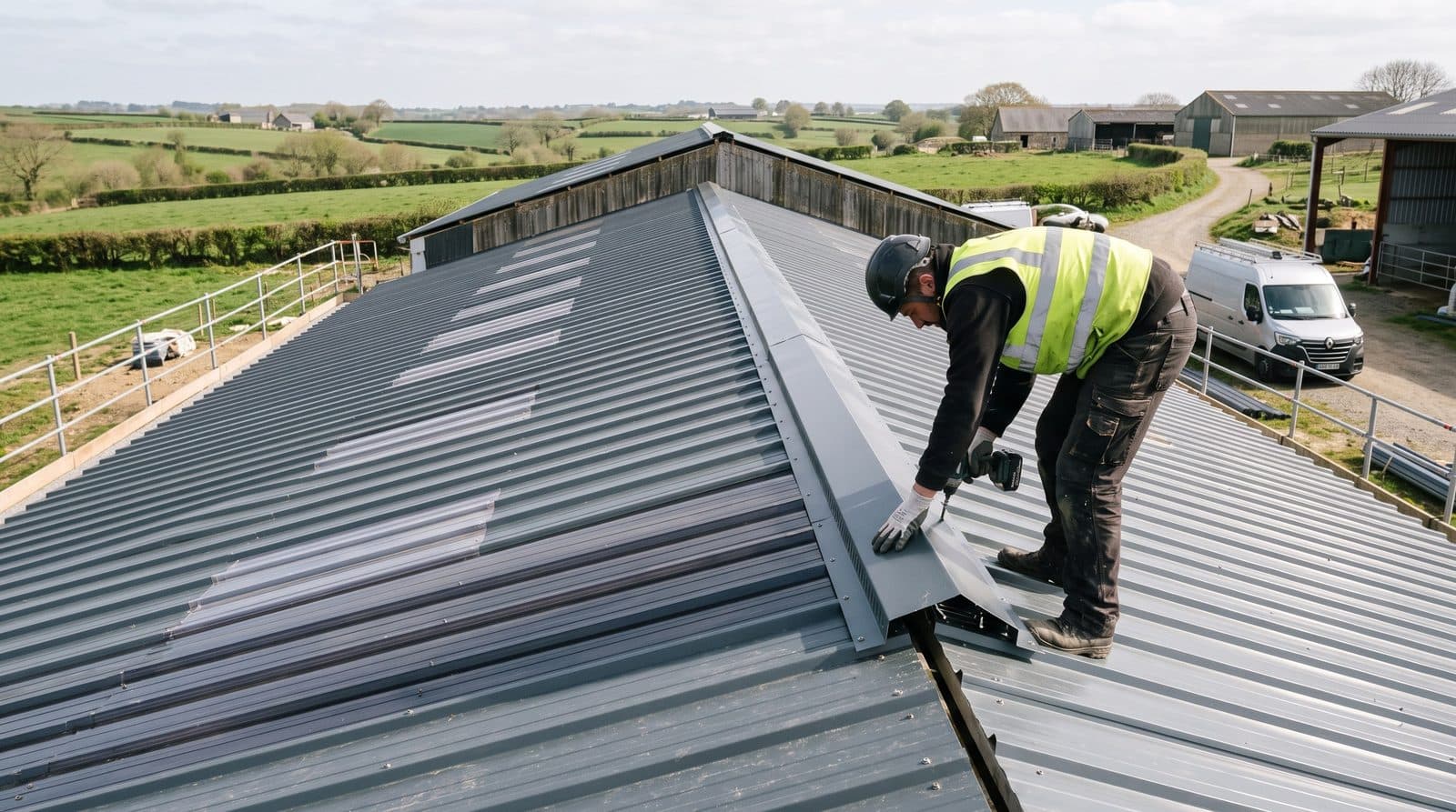 Translucides et faîtage ventilé : optimiser la lumière et l'air d'un bâtiment d'élevage
