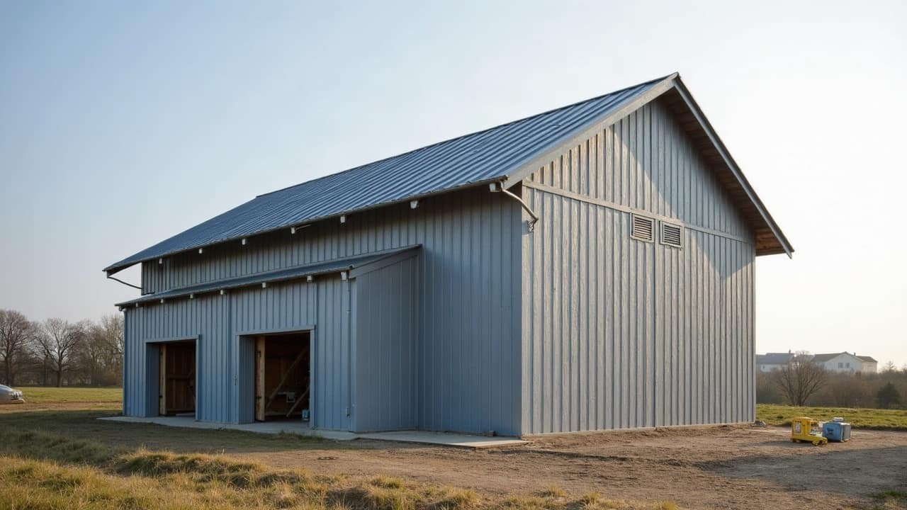 Gouttières bouchées sur un bâtiment agricole : les conséquences sur la charpente